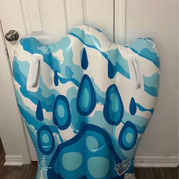 Alpine Blast Paw Print Kids' Inflatable Winter Snow Sled/Toboggan w/ Handles - Picture 2 of 2